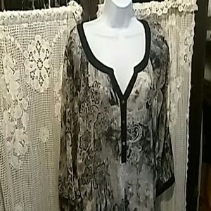 blouse   blk  tan and gold threads